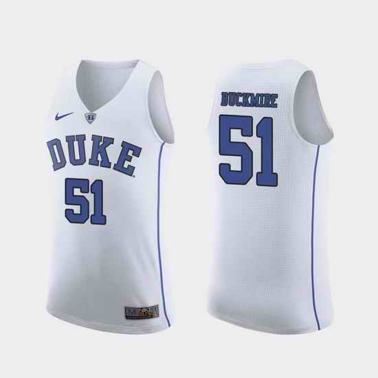 Men Duke Blue Devils Mike Buckmire White Authentic College Basketball Jersey